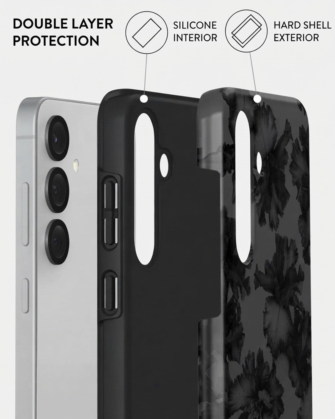 Galaxy S25 Black Floral Case