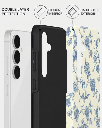 Blue Floral Case for Samsung Galaxy S25 FE