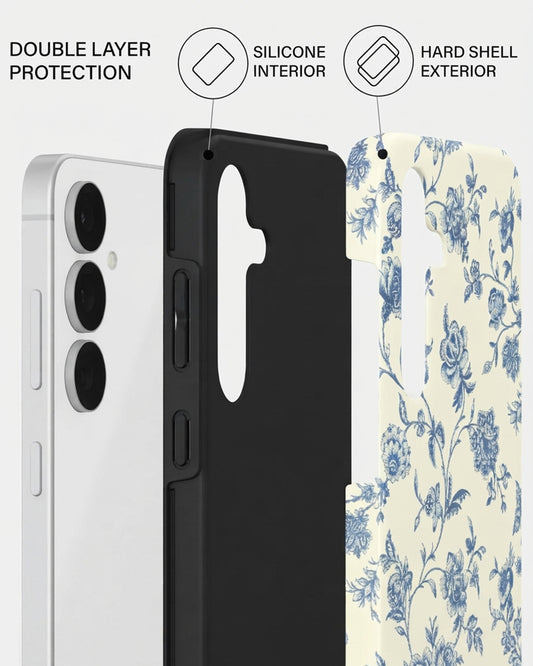 Blue Floral Case for Samsung Galaxy S25 FE