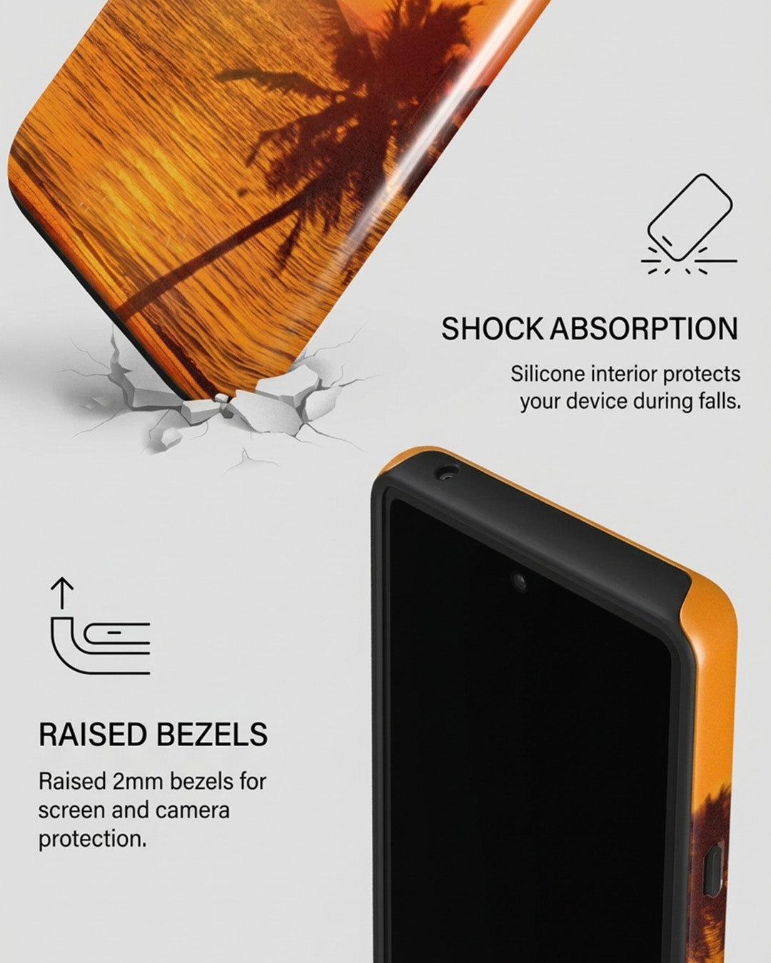 Tropical Sunset Orange Glossy Google Pixel 7 Case