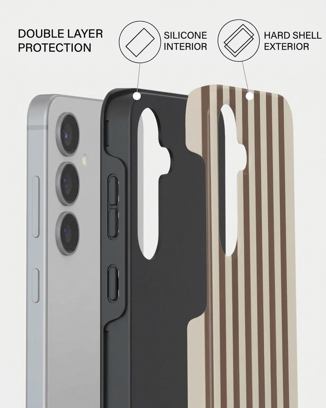 Galaxy S24 Plus Beige Striped Case