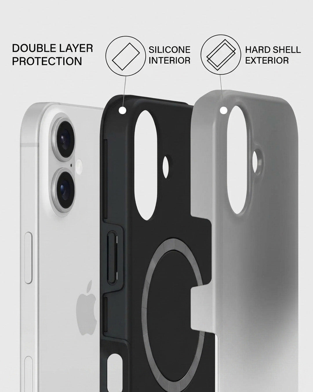 Silver Chrome Ombre iPhone 16 Plus Case