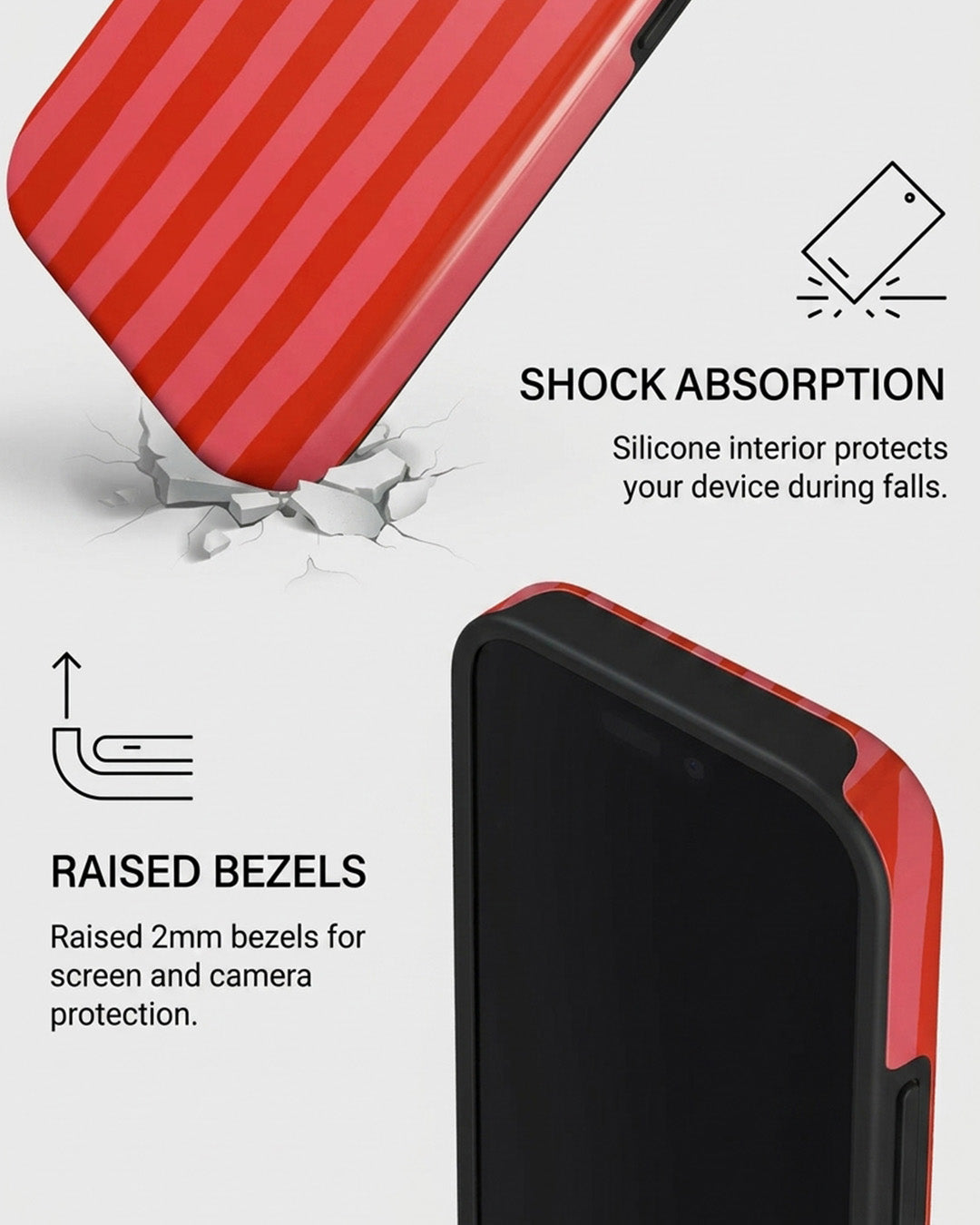 Coral Stripe iPhone 16 Pro Case