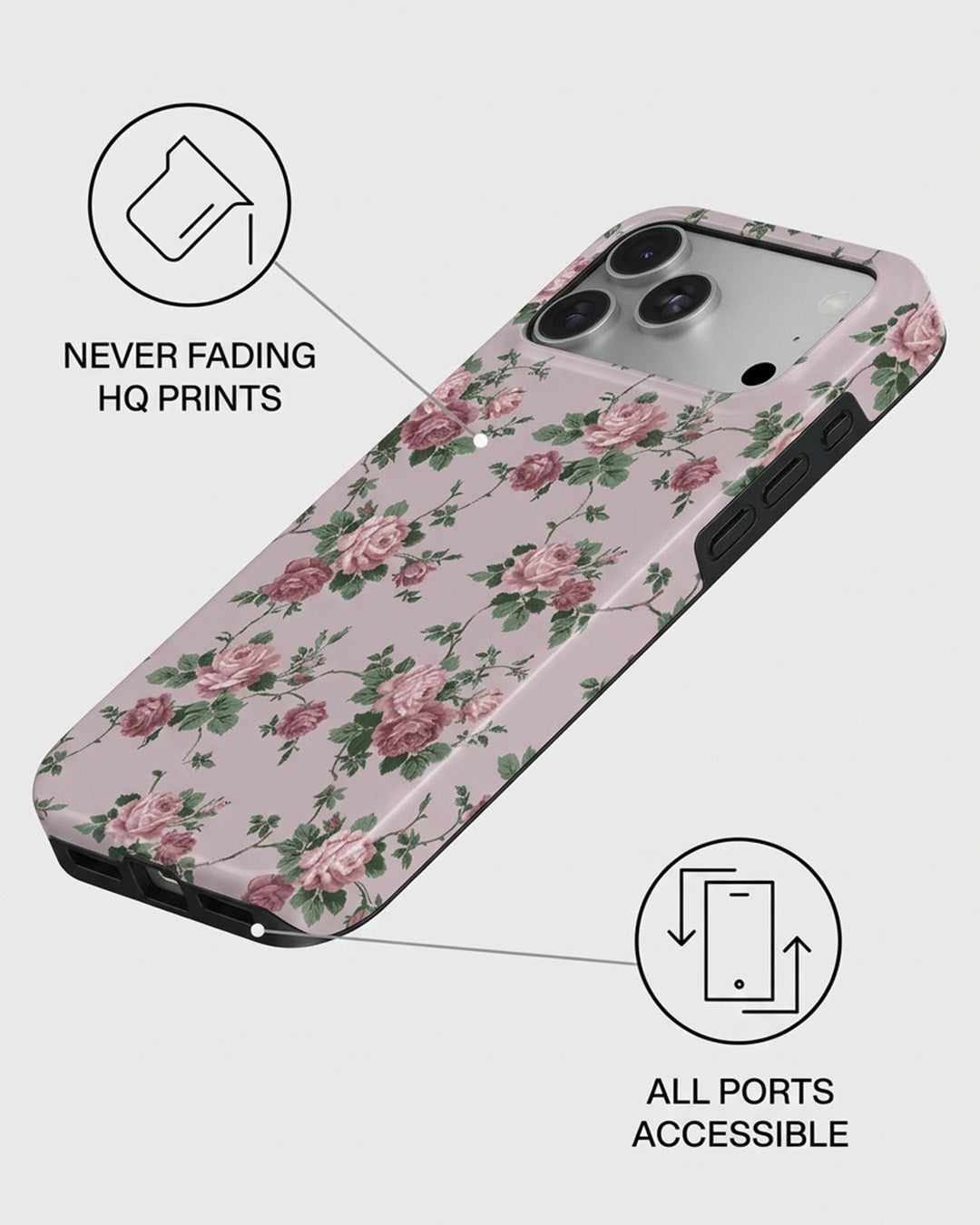 Pink Rose Floral iPhone 18 Pro Max Case