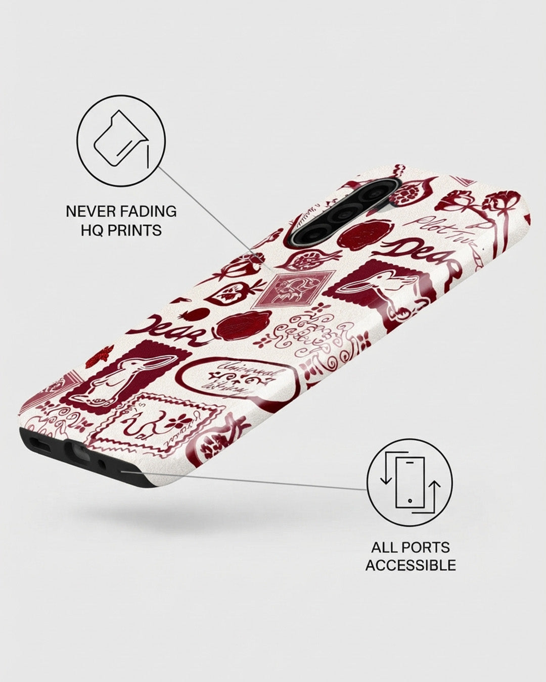 Galaxy A17 Red Doodle Case