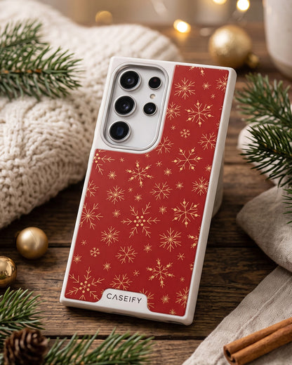 Red Snowflake Samsung Galaxy S24 Case