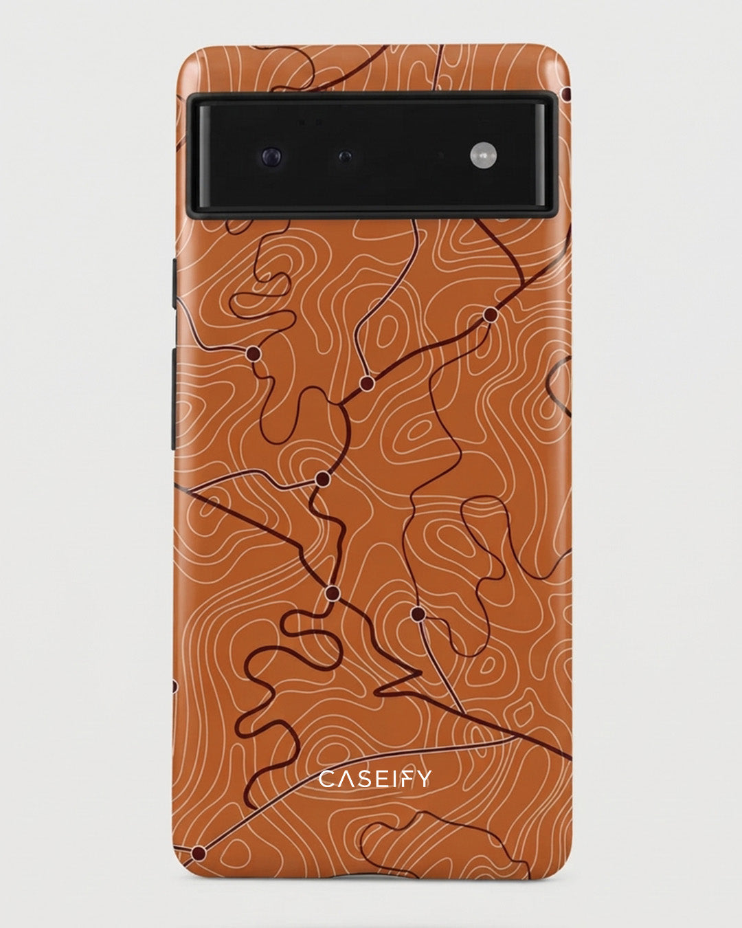 Orange Topo Map Pixel 6a Case