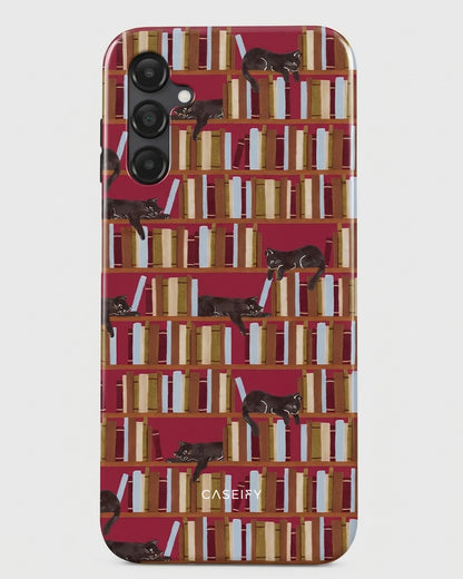 Vintage Bookshelf & Cat Samsung Galaxy A25 Case
