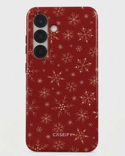 Galaxy S25 Red Snowflake Case