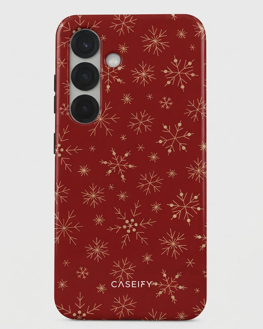 Galaxy S25 Red Snowflake Case