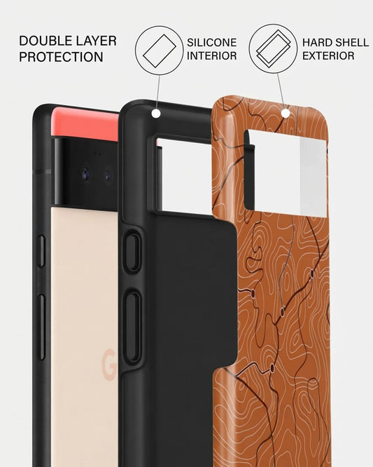 Orange Topo Map Pixel 6a Case