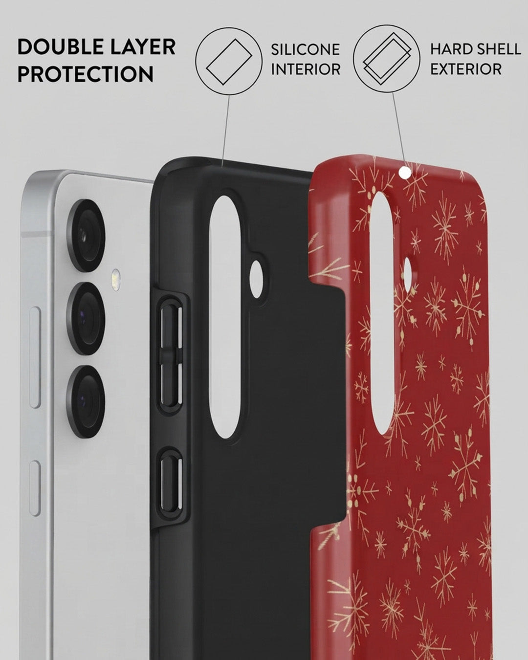 Galaxy S25 Red Snowflake Case