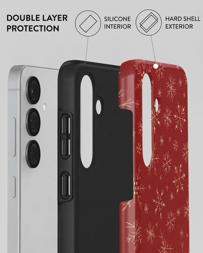 Galaxy S25 Red Snowflake Case