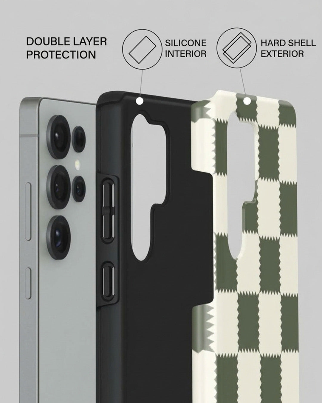 Green Checkered Case for Samsung Galaxy S25 Ultra