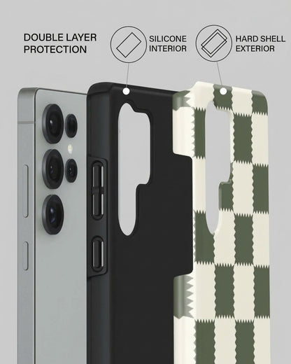 Green Checkered Case for Samsung Galaxy S25 Ultra