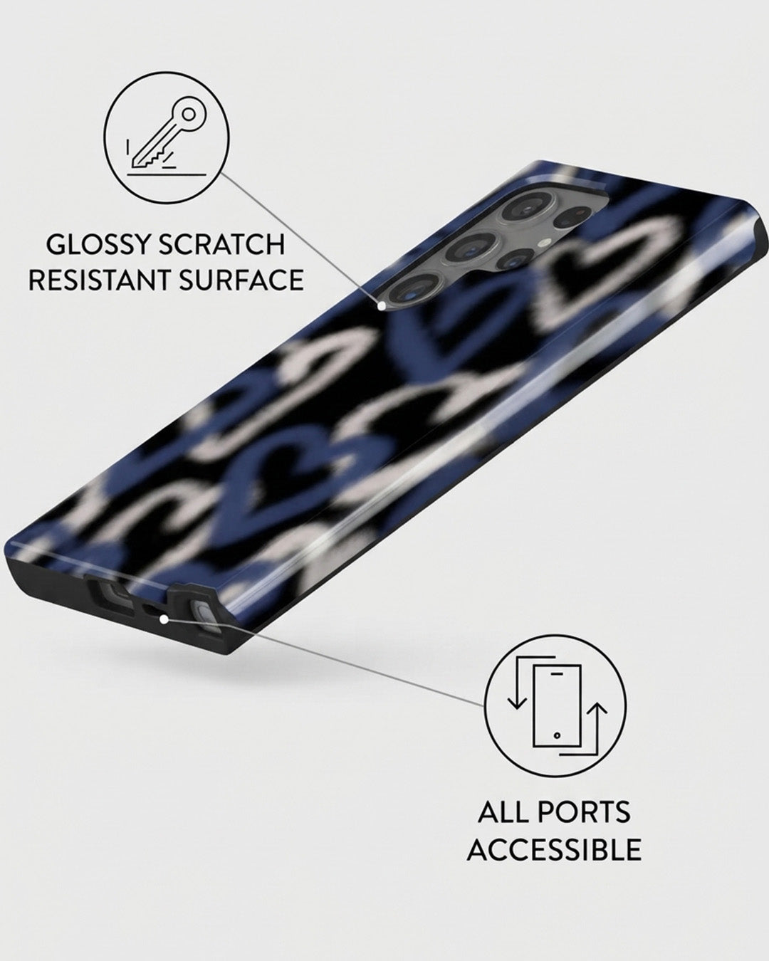 Galaxy S24 Heart Print Case