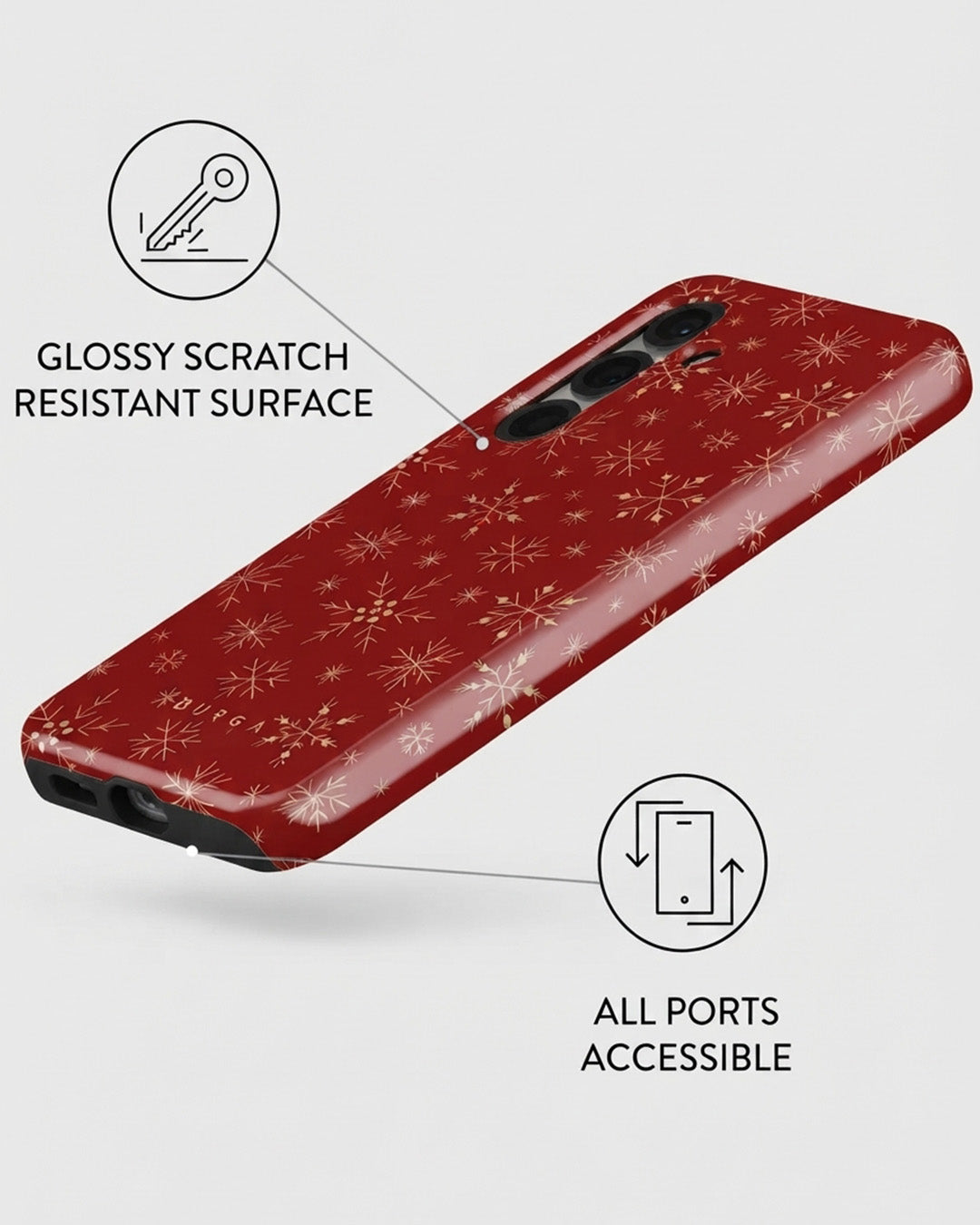 Galaxy S25 Red Snowflake Case