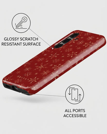 Galaxy S25 Red Snowflake Case