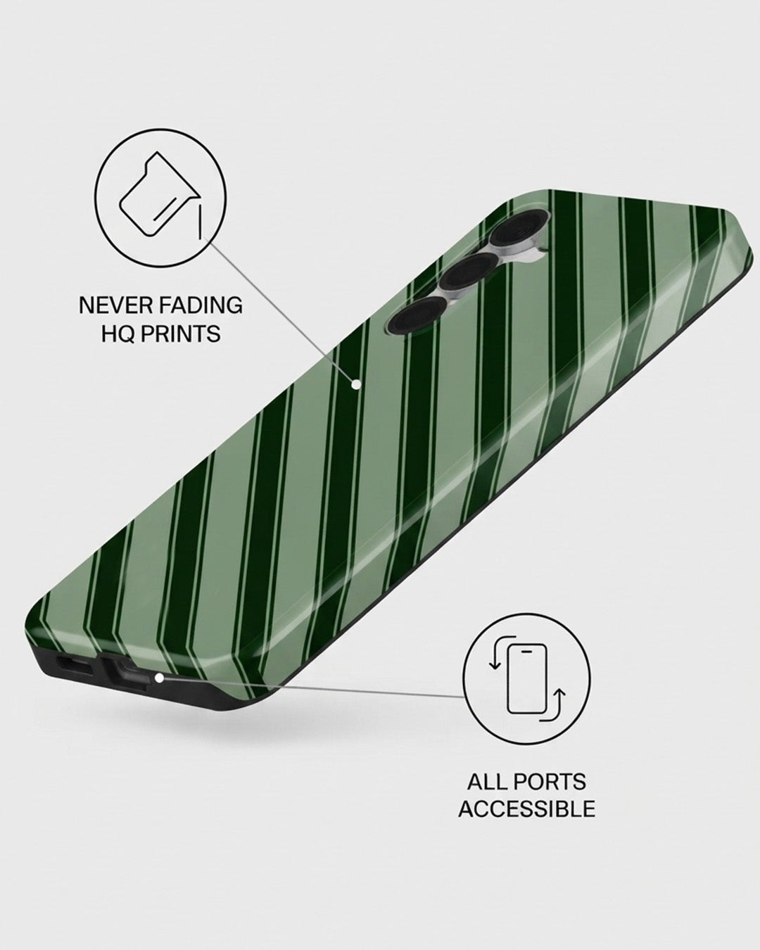 Green Striped Case for Samsung Galaxy S25 FE