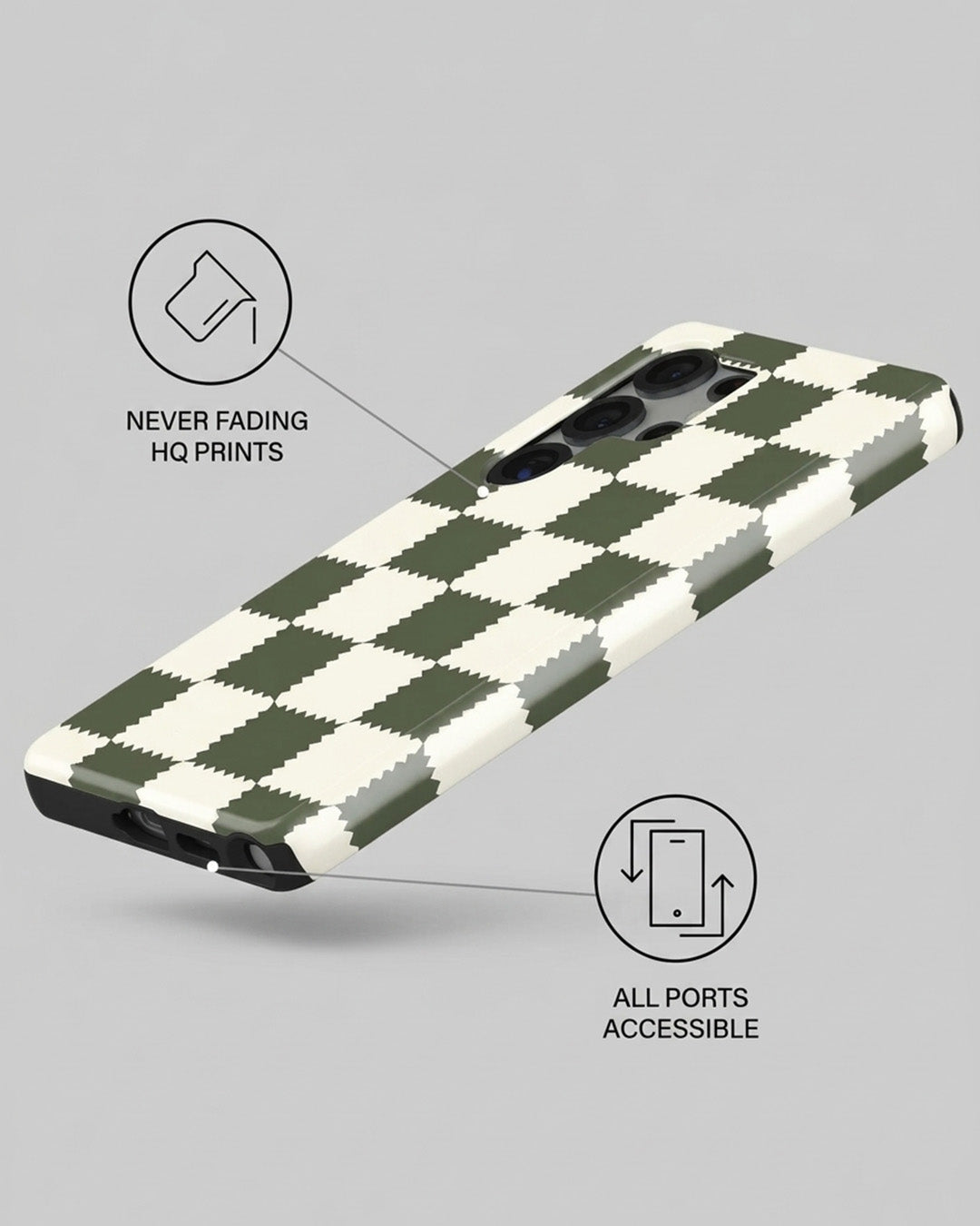Green Checkered Case for Samsung Galaxy S25 Ultra
