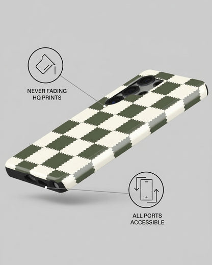 Green Checkered Case for Samsung Galaxy S25 Ultra