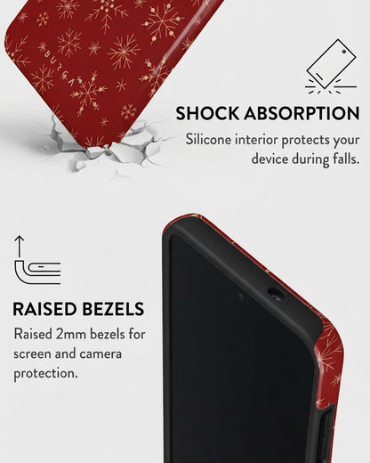 Galaxy S25 Red Snowflake Case