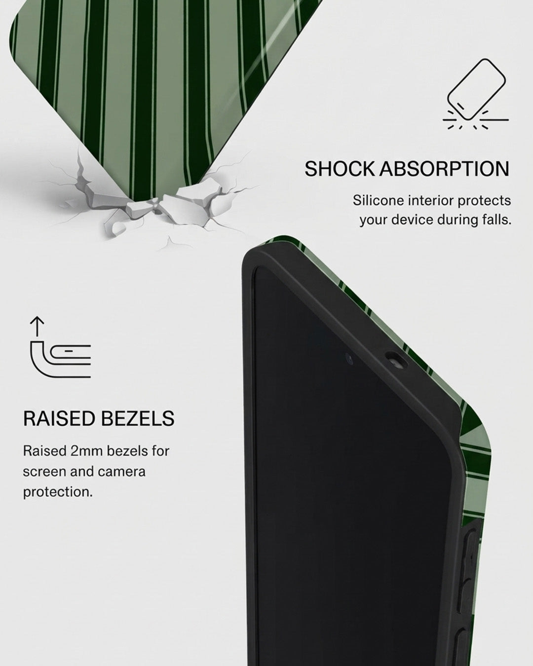 Green Striped Case for Samsung Galaxy S25 FE