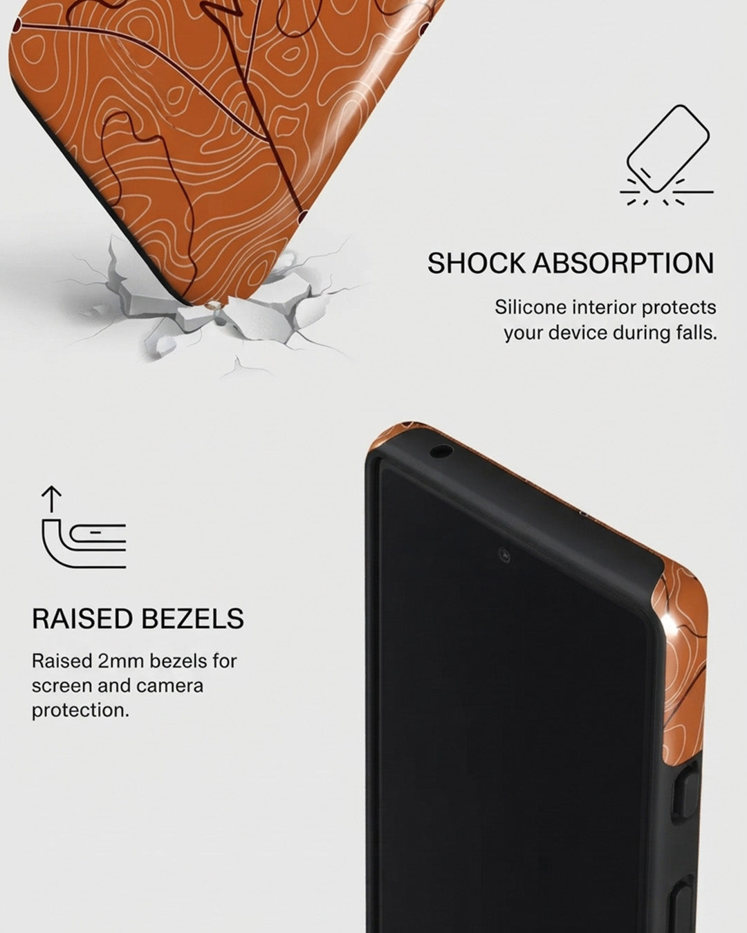 Orange Topo Map Pixel 6a Case