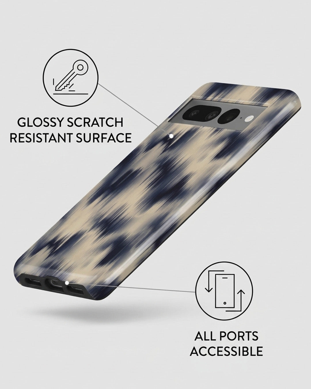 Navy Ikat Pixel 7 Pro