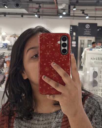 Galaxy S25 Red Snowflake Case