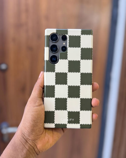 Green Checkered Case for Samsung Galaxy S25 Ultra