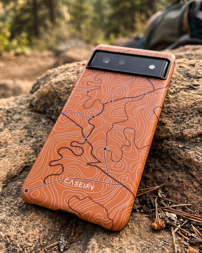 Orange Topo Map Pixel 6a Case