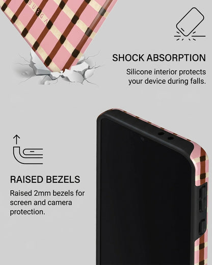 Galaxy S25 Pink Check Case
