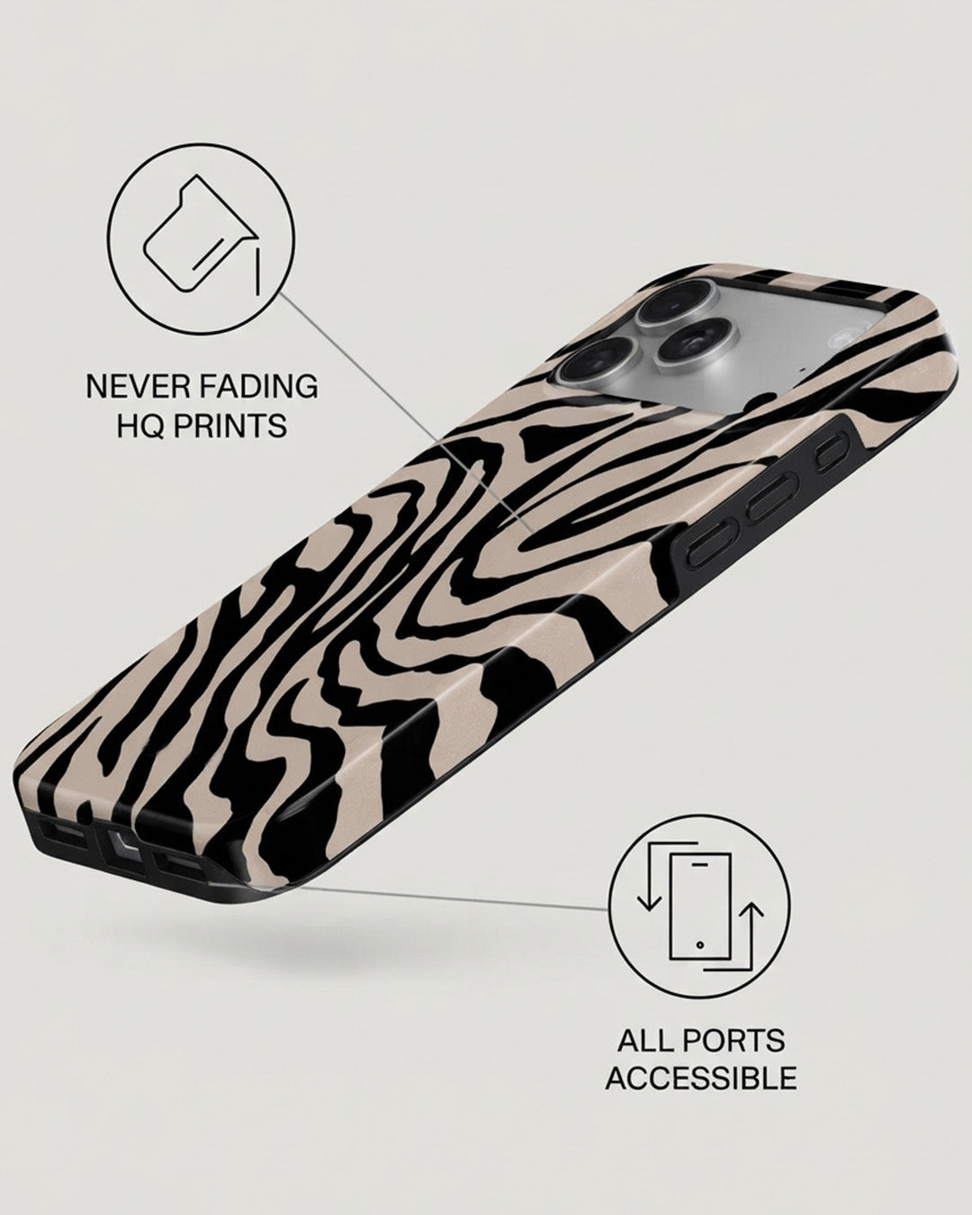 Zebra Print iPhone 18 Pro Max Case