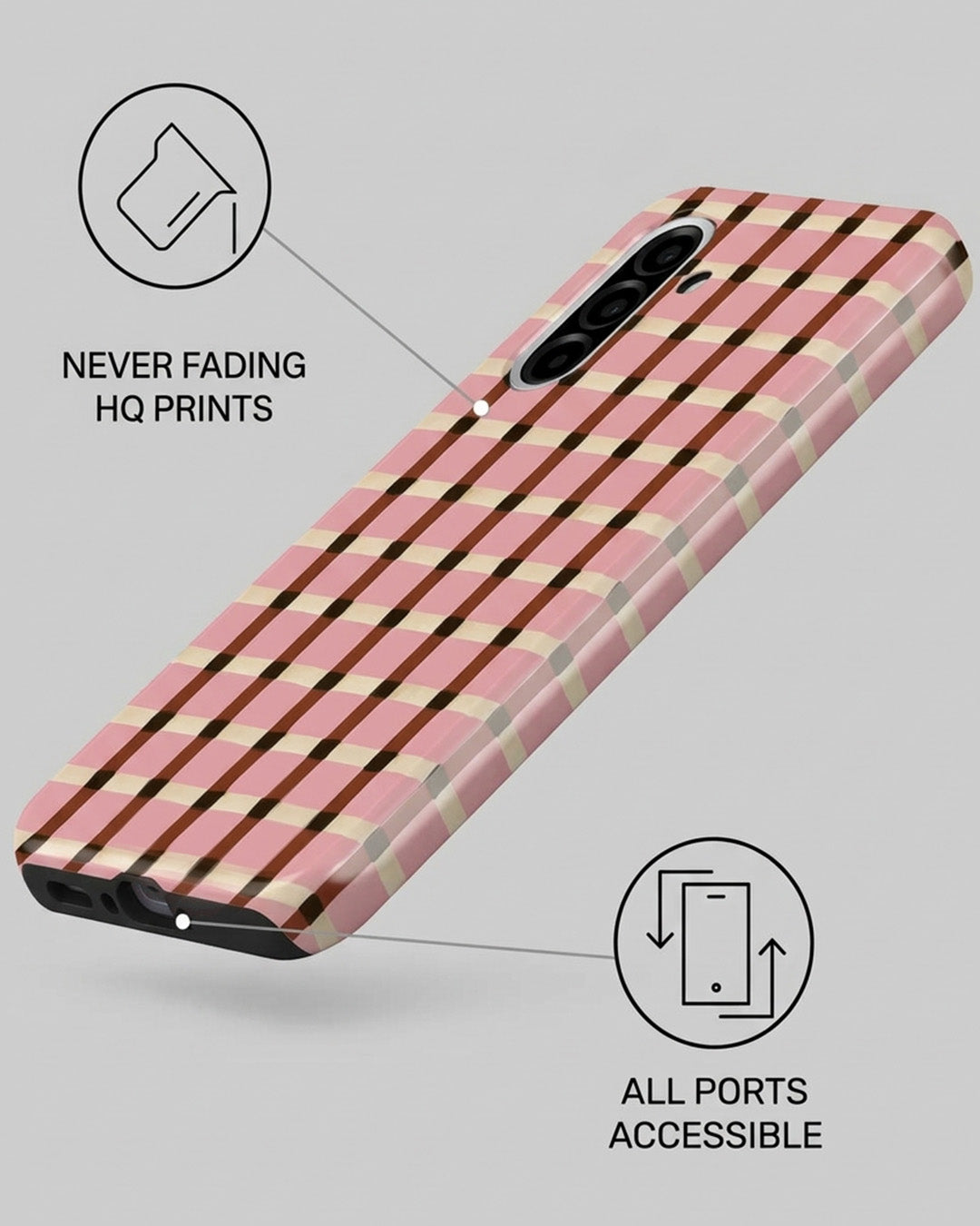 Galaxy S25 Pink Check Case
