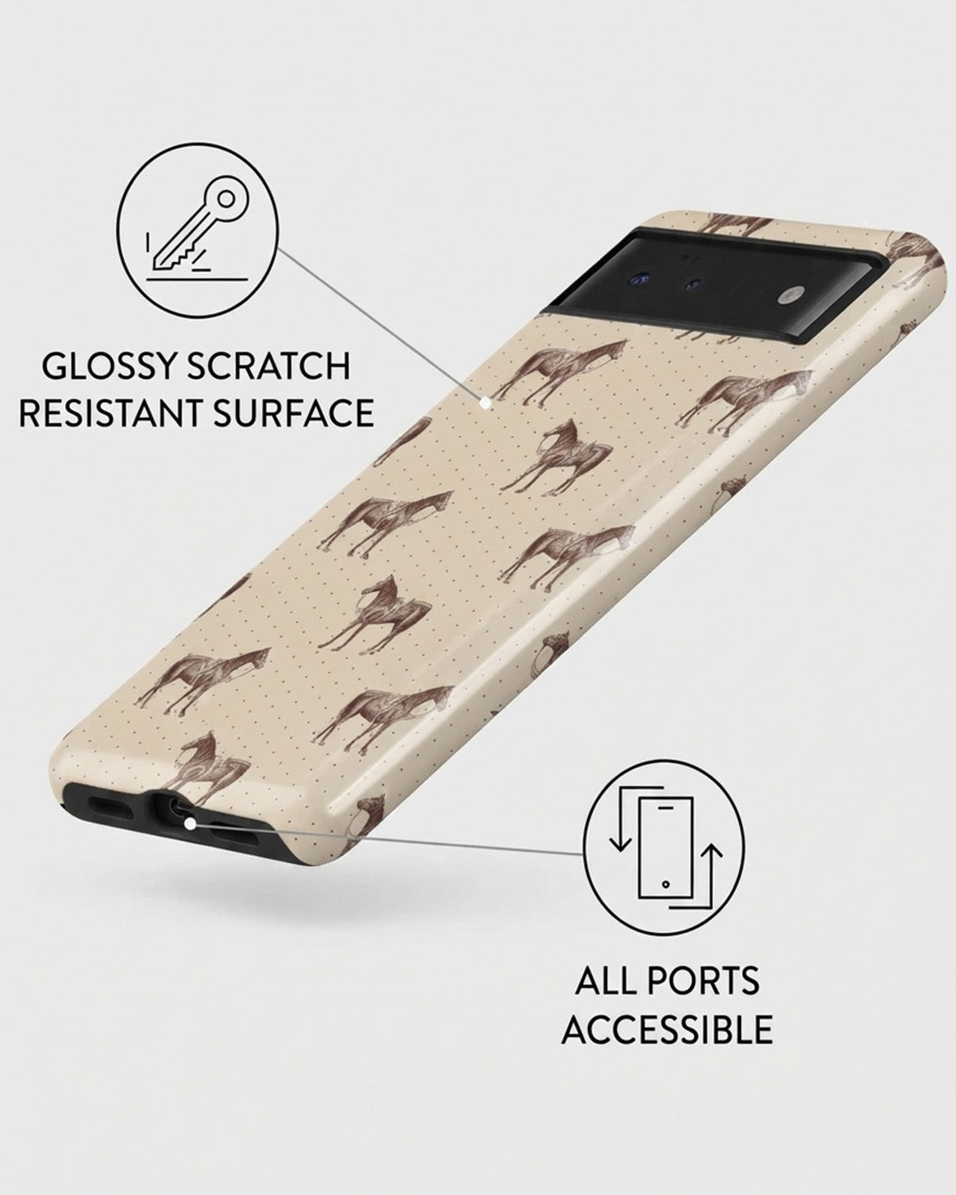 Beige Horse Pixel 6a Case