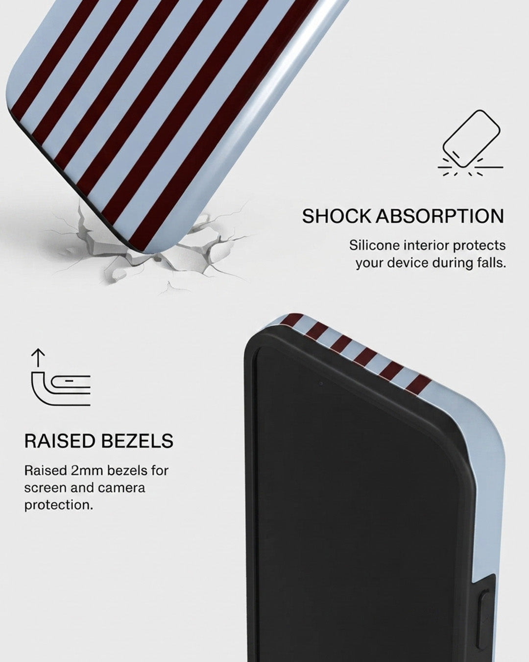 Maroon Stripe iPhone 15 Plus Case