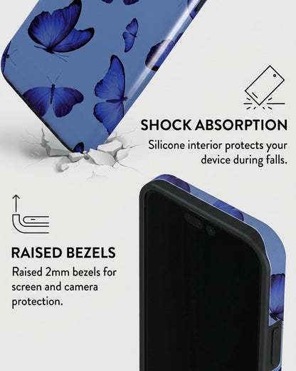 Blue Butterfly Swarm iPhone 15 Pro Max Case