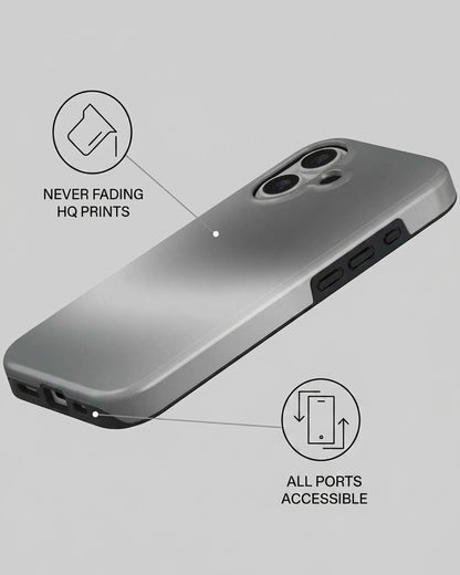 Silver Chrome Ombre iPhone 16 Plus Case