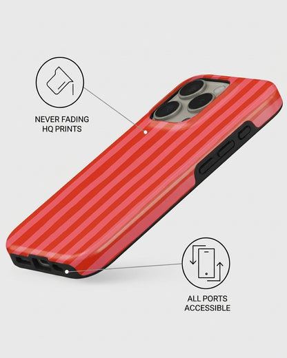 Coral Stripe iPhone 16 Pro Case