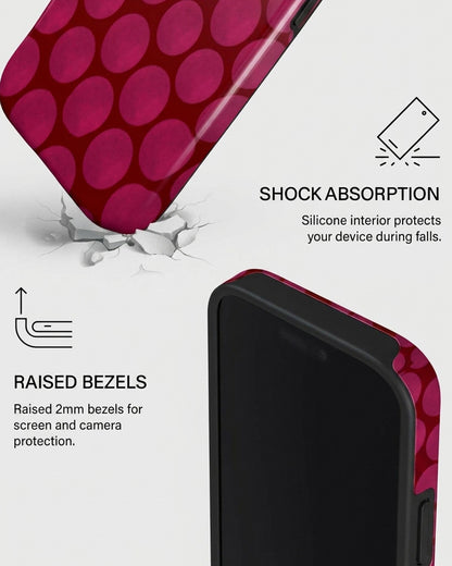 Magenta Polka Dot iPhone 16 Pro Max Case