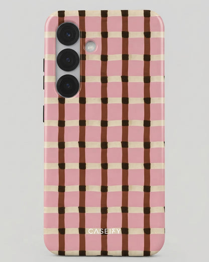 Galaxy S25 Pink Check Case