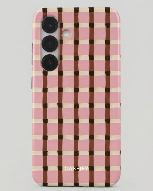Galaxy S25 Pink Check Case