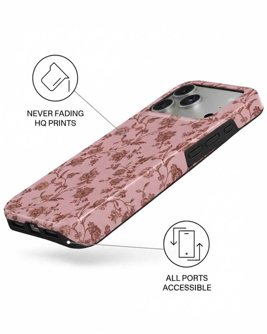 Dusty Pink Floral iPhone 18 Pro Max Case