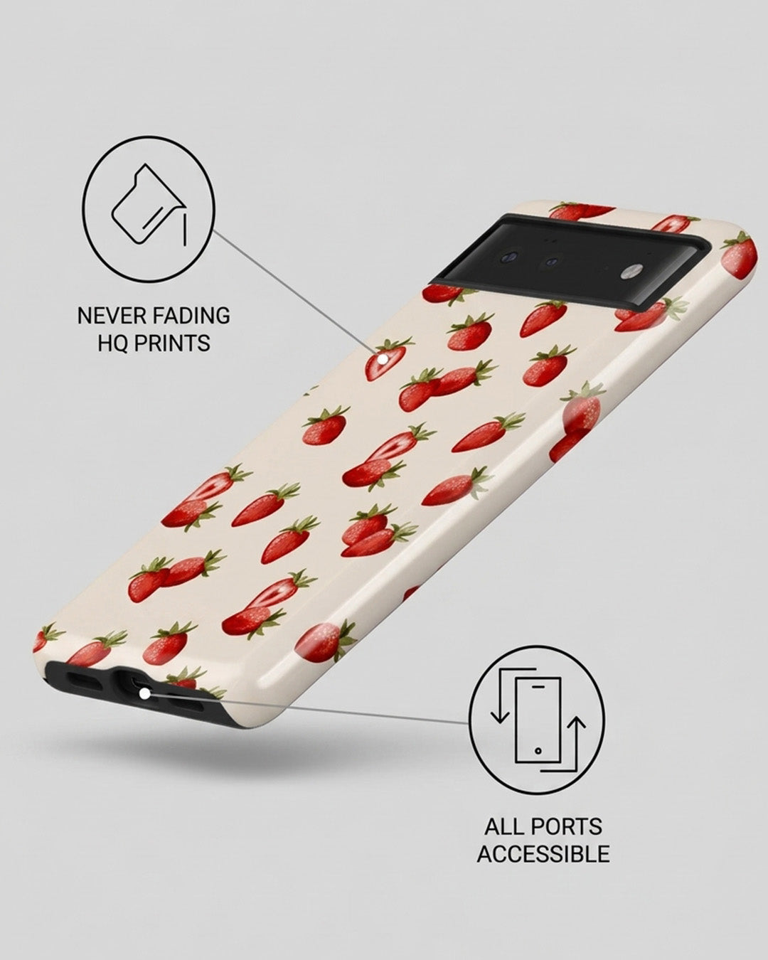 Strawberry Print Pixel 6a Case