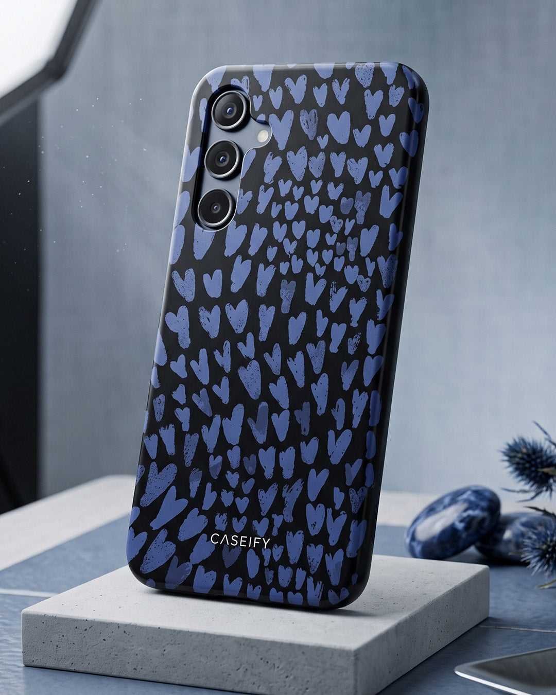 Navy Heart Scale Samsung Galaxy A16 Case