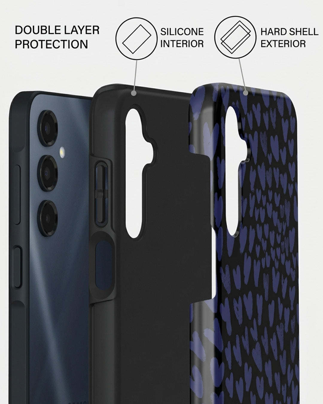 Navy Heart Scale Samsung Galaxy A16 Case