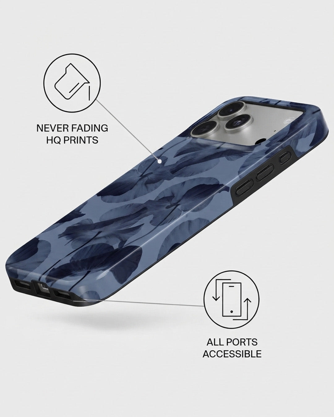 Blue Floral Camo iPhone 18 Pro Max Case