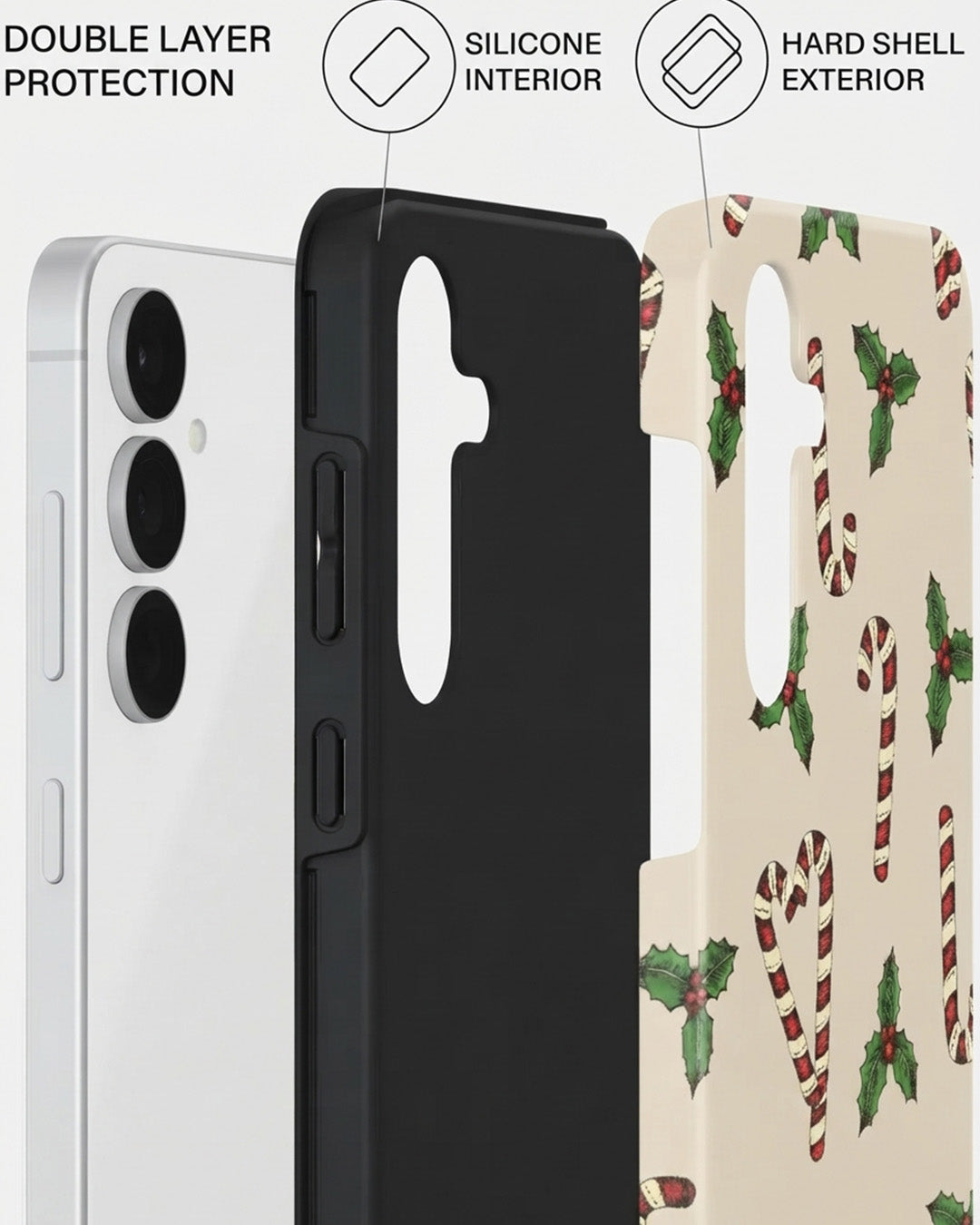 Candy Cane Holly Case for Samsung Galaxy S25 FE