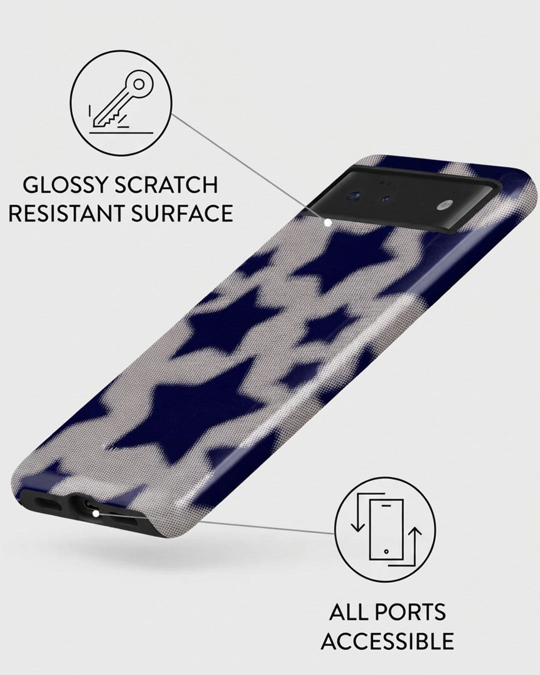 Navy Star Pixel 6a Case